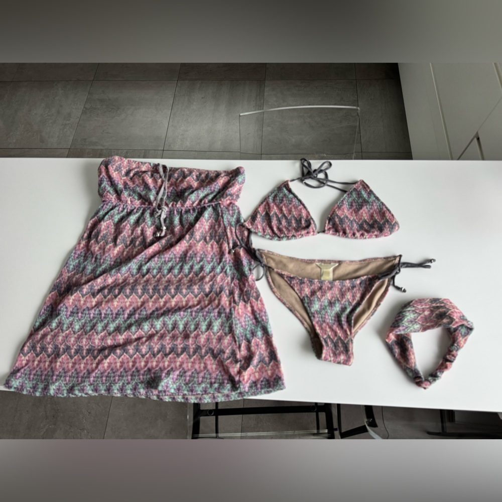 Stylish Pink and Gray Bikini Set